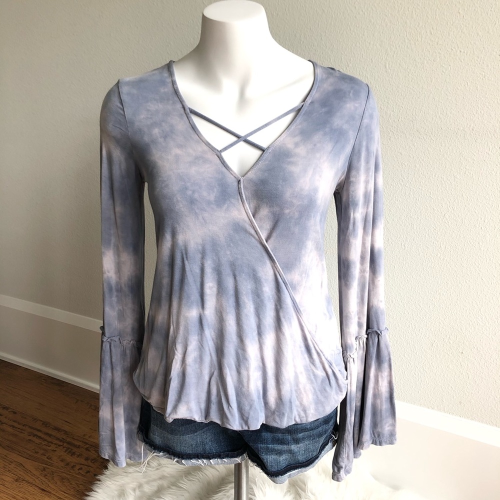 American Eagle Soft Sexy Tye Dye Bell Sleeve Shirt